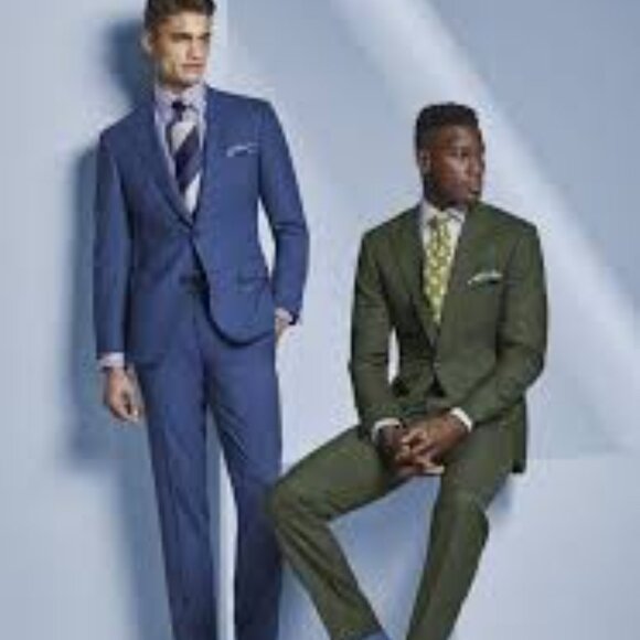 Paul Stuart Two Button Wool Suit, Grey Windowpane Check, Size 37R - Picture 13 of 14